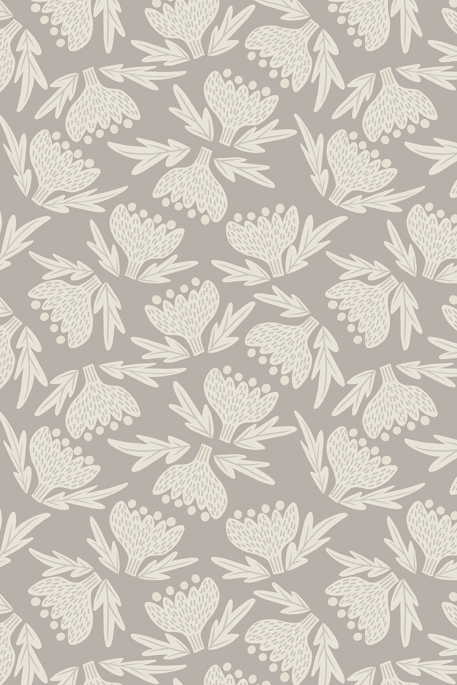 Scandi Flowers - Wallpaper