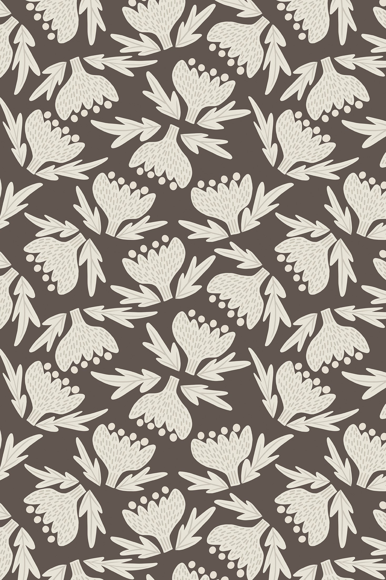 Scandi Flowers - Wallpaper