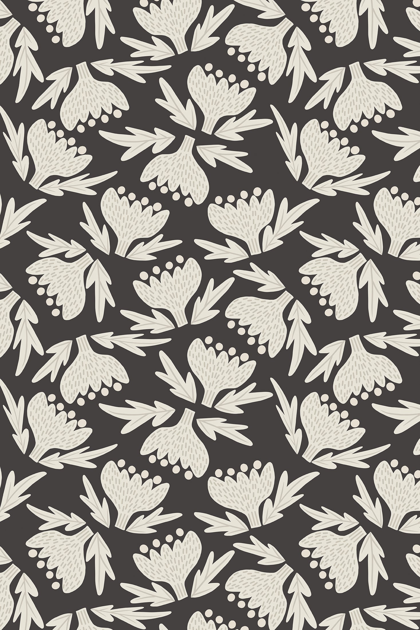 Scandi Flowers - Wallpaper