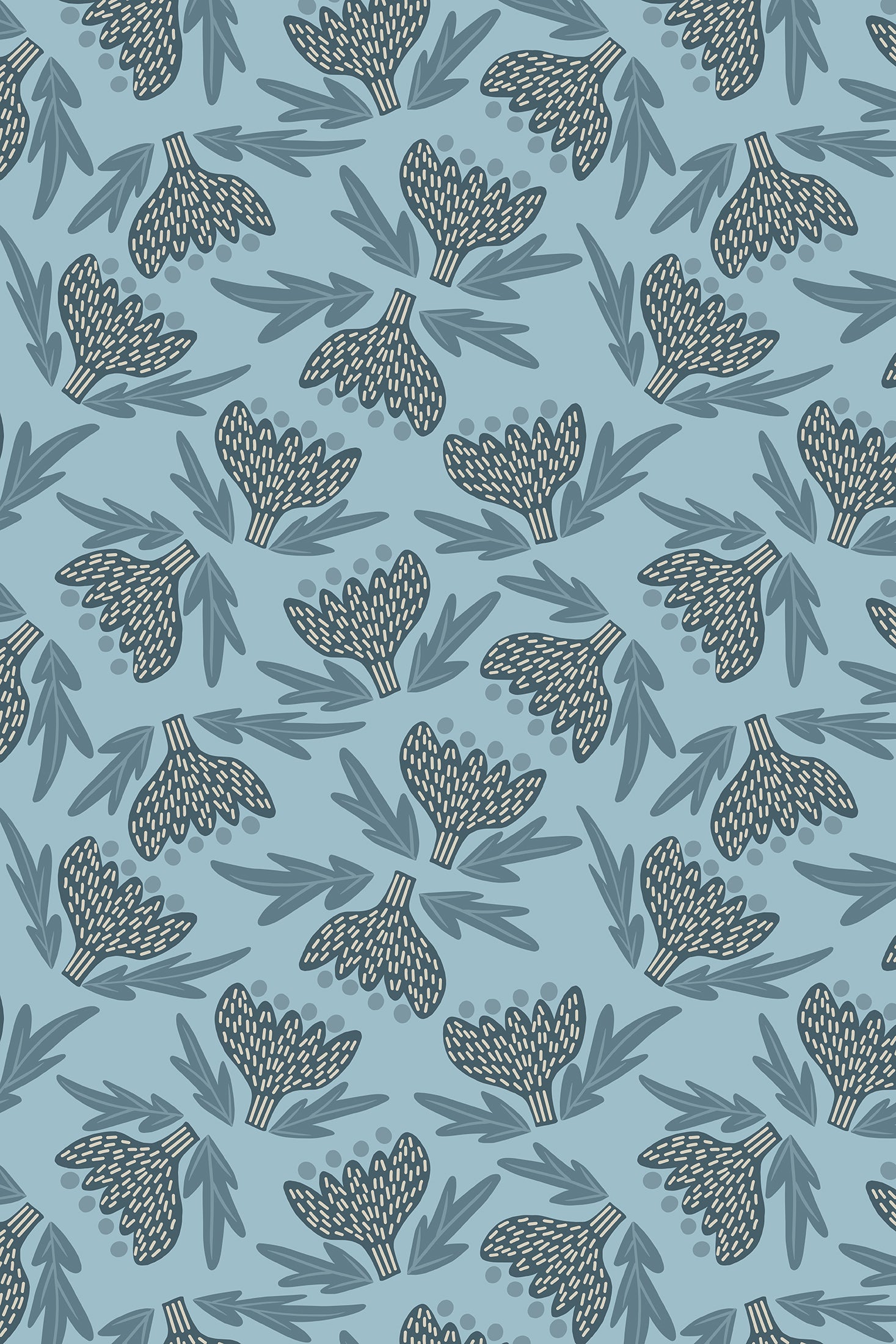 Scandi Flowers - Wallpaper