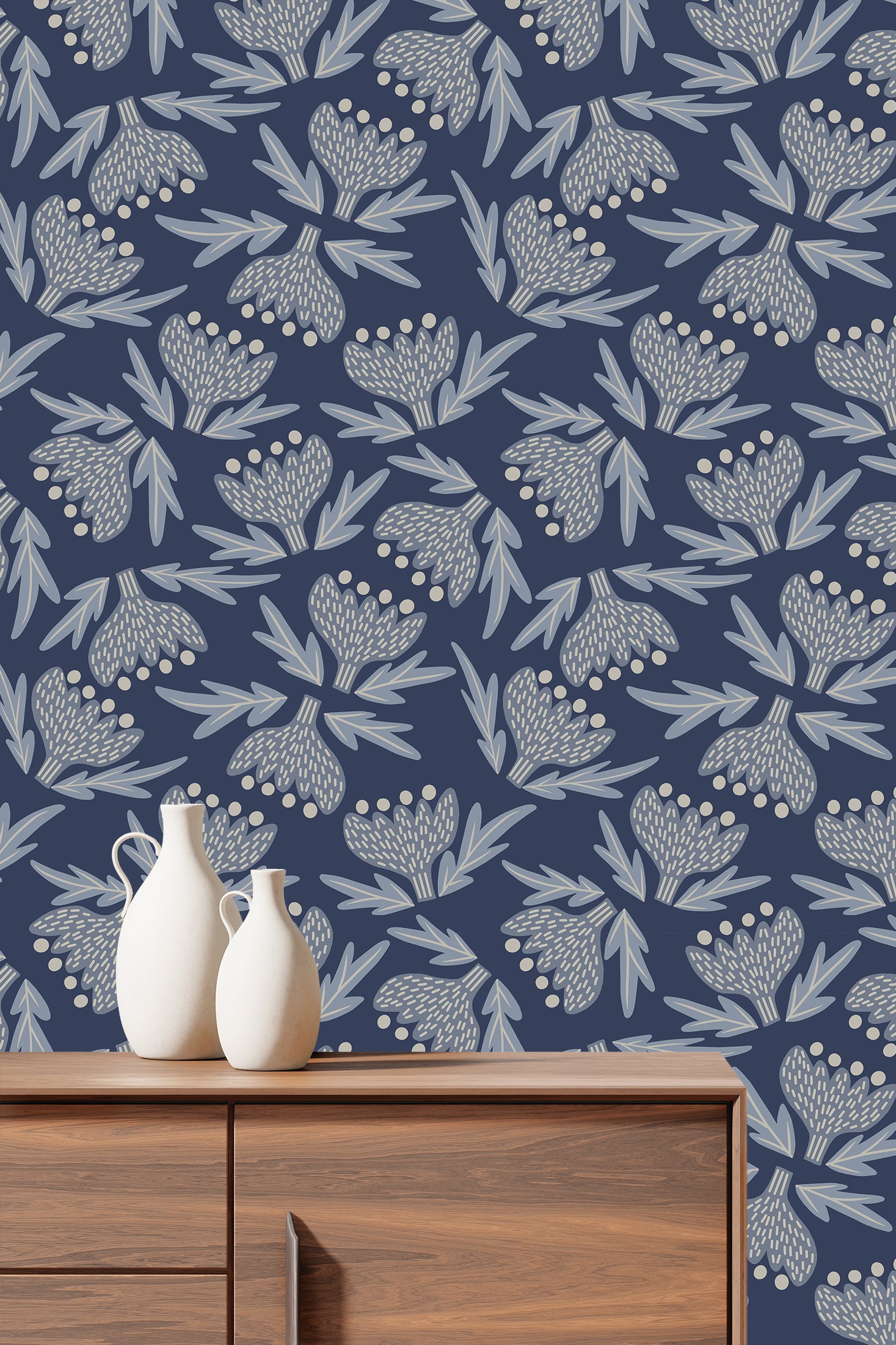 Scandi Flowers - Wallpaper