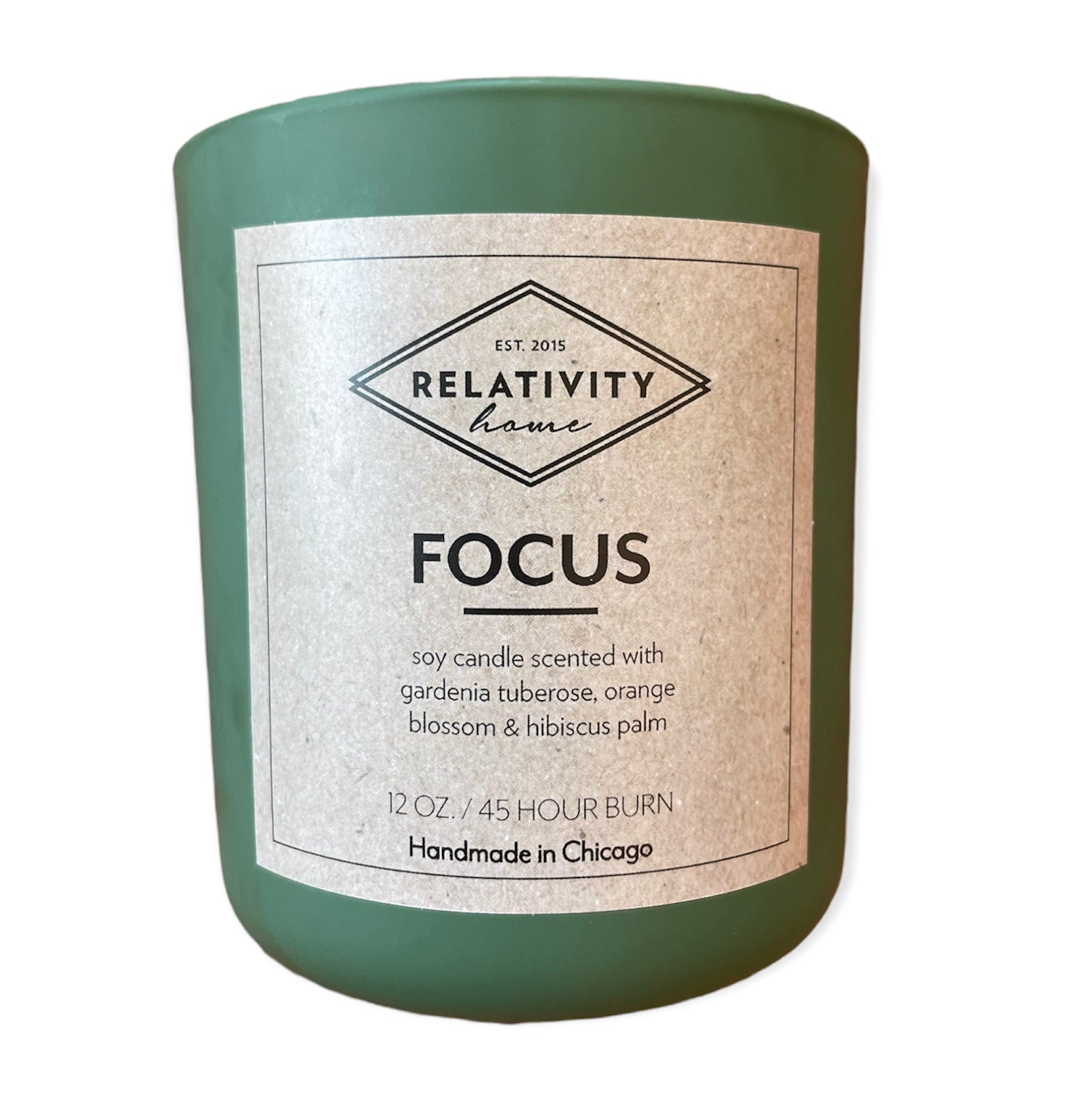 Focus Candle | Gardenia Tuberose, Orange Blossom, Hibiscus Palm | 12 oz