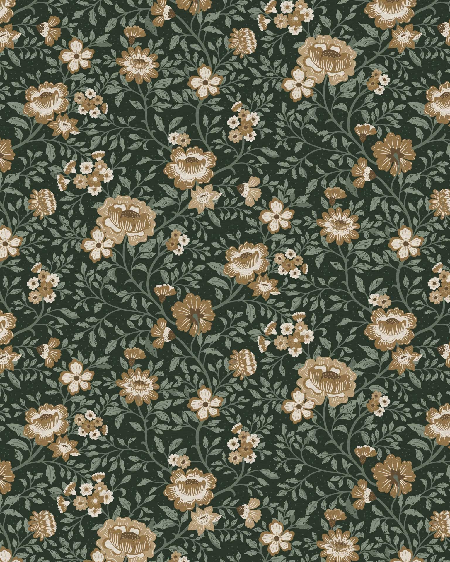 Annabelle Wallpaper in Woodland Green