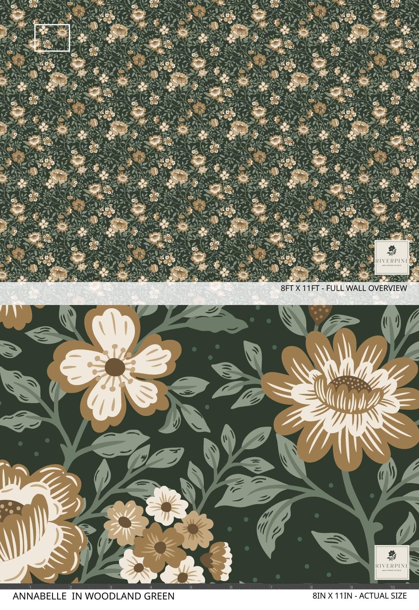 Annabelle Wallpaper in Woodland Green