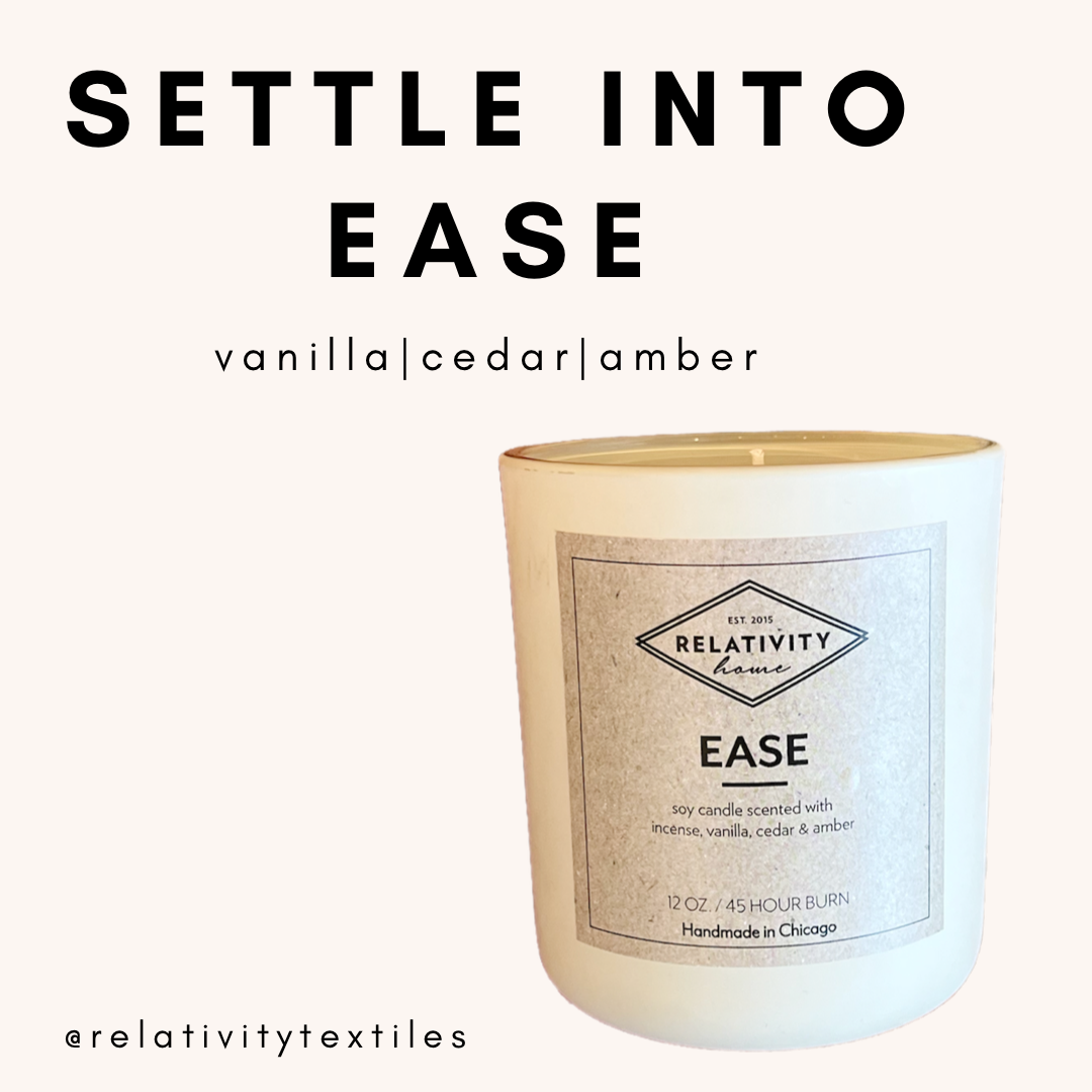 Ease Candle | Incense, Vanilla, Cedar and Amber | 12 oz