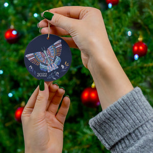Holiday Ornament: Marhaba Navy, Butterfly