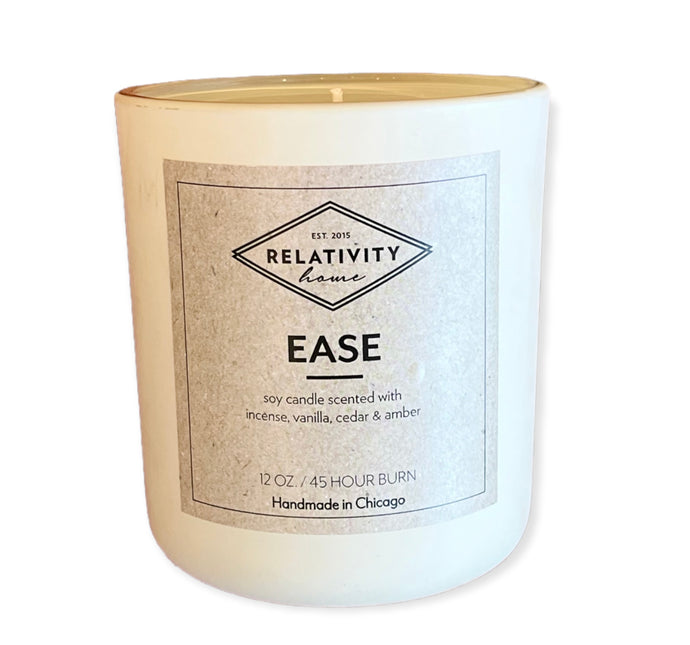 Ease Candle | Incense, Vanilla, Cedar and Amber | 12 oz