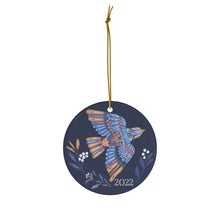 Load image into Gallery viewer, Holiday Ornament: Marhaba Navy, Bird
